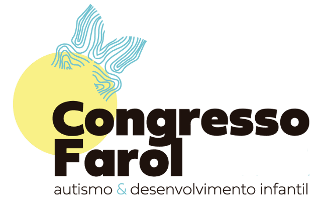 Congresso farol Logotipo do Congresso Farol 2025 com borboleta rosa e texto sobre autismo e desenvolvimento infantil