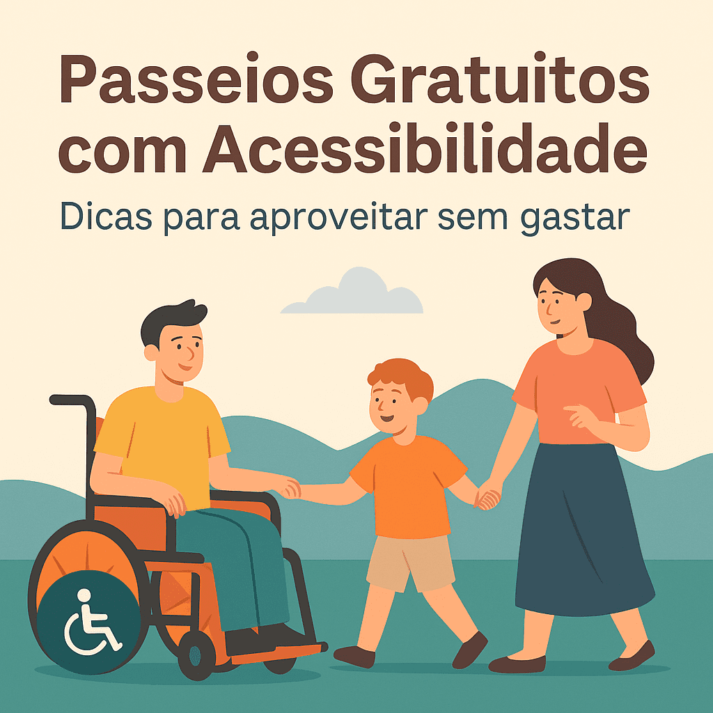 Ilustração sobre passeios gratuitos com acessibilidade