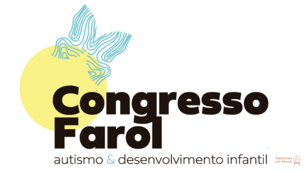 Autistic Lighthouse Congress Logotipo do Congresso Farol 2025 com borboleta rosa e texto sobre autismo e desenvolvimento infantil