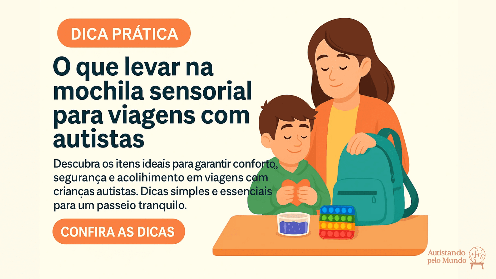 O que levar na mochila sensorial para viagens com autistas — Autistando pelo Mundo