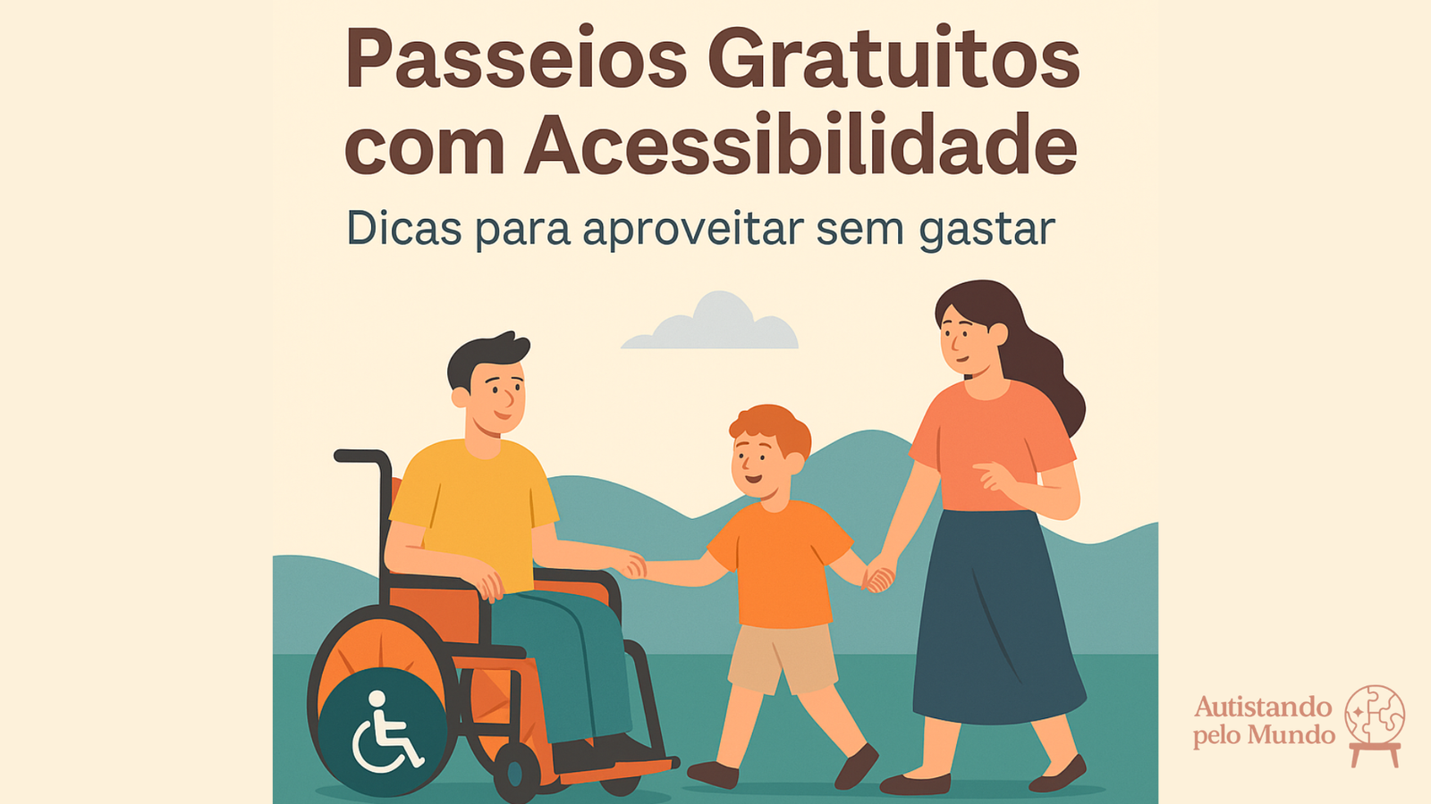 Ilustração sobre passeios gratuitos com acessibilidade